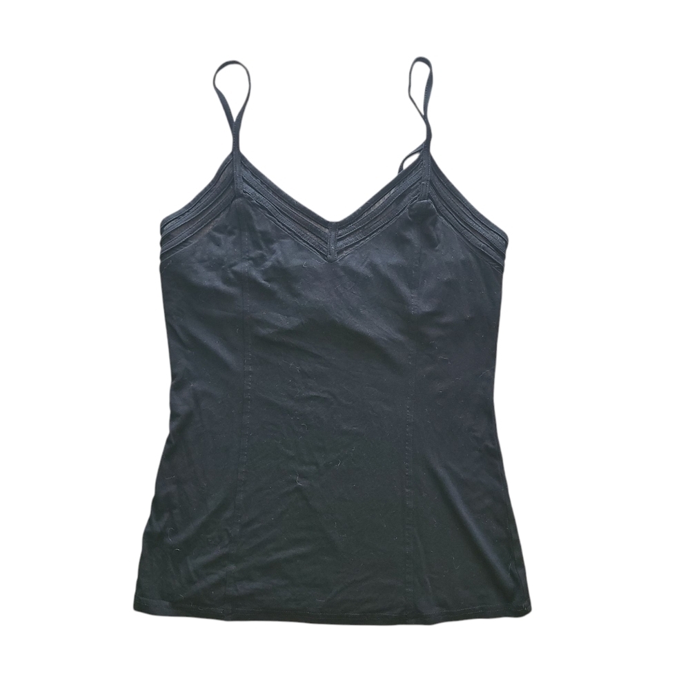 Red by BKE Black Mesh Trim Adjustable Strap Tank Top Women’s Large